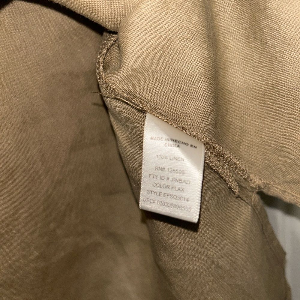 Ellen Tracy Beige Linen Top/Blouse(Size Medium) - Picture 7 of 8